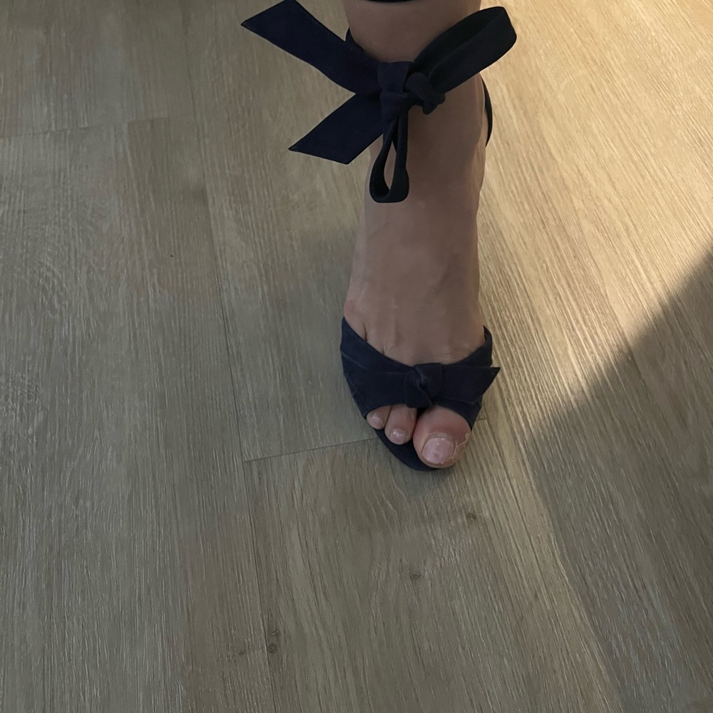 Birman Navy Tie-Ankle Bow Sandals